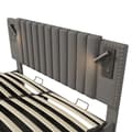 Pikkukuva 9 / 10: Parivuode 140x200 – säilytystila, lukulamppu USB:llä, napinpääty, harmaa puuvilla, sis. patjan