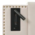 Pikkukuva 11 / 11: Parivuode 160x200 säilytystilalla – LED-valo, USB Type-C, säädettävä sängynpääty niiteillä – beige puuvilla – sis. patjan