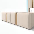 Pikkukuva 11 / 11: Yhden hengen sänky 90x200 LEDillä, USB-C-lataus, sovellusohjaus ja säilytys – beige pellavakangas ja puurunko (patjalla)