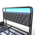 Miniatyrbillede 8 af 11: Dobbeltseng 140x200 med LED, USB-C opladning, APP-kontrol, metalramme og 4 opbevaringsbokse – fløjl, med madras