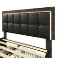 Pikkukuva 9 / 9: Parivuode 160x200 cm LED-valaistuksella, 4 laatikkoa ja säädettävä sängynpääty, musta PU-säilytyssänky patjalla