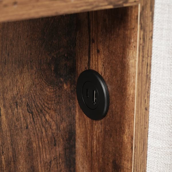 Yhden hengen sänky 90x200 langattomalla USB-C-latauksella, säilytystila, puiset säleet, verhoiltu luonnonpellavalla (patjalla)