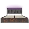 Pikkukuva 4 / 11: Metallinen sänky 160x200 cm LEDillä, sovellusohjaus, USB-lataus ja sängynpääty valaistuksella, harmaa, parivuode patjalla