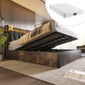 Pikkukuva 2 / 11: Metallinen sänky 160x200 cm LEDillä, sovellusohjaus, USB-lataus ja sängynpääty valaistuksella, harmaa, parivuode patjalla