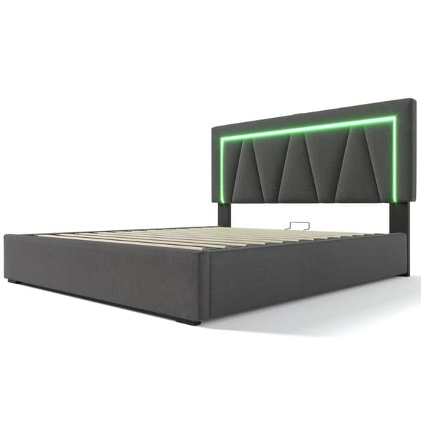 Parisänky 140x200 cm LEDillä, USB-C-lataus, säilytystila ja sälepohja, liinavaatteet nuorisosänky patjalla