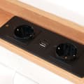 Pikkukuva 11 / 11: Verhoilukärki 140x200 4 laatikolla, USB-C-lataus ja säädettävä sängynpääty – patjalla ja puisella sälepohjalla