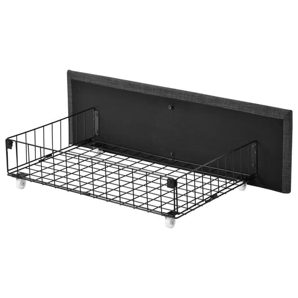 Parivuode 140x200 4 laatikolla – säädettävä sängynpääty, joustinpatja, metallituki, pellavakangas – harmaa