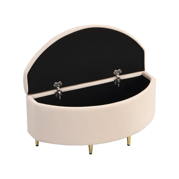 Verhoilupenkki säilytystilalla, Velvet shocker metallijaloilla, 90 x 40 x 42 cm, beige, eteiseen, olohuoneeseen, makuuhuoneeseen