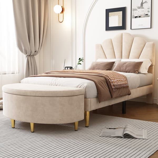Verhoilupenkki säilytystilalla, Velvet shocker metallijaloilla, 90 x 40 x 42 cm, beige, eteiseen, olohuoneeseen, makuuhuoneeseen