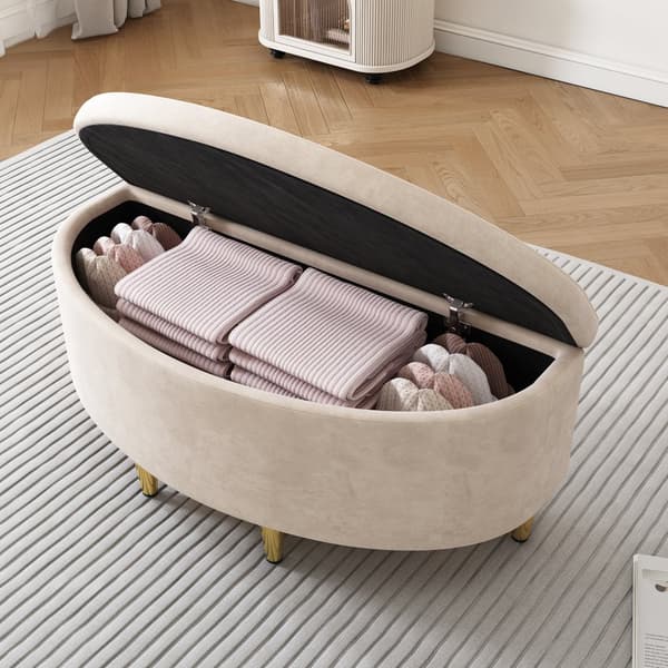 Verhoilupenkki säilytystilalla, Velvet shocker metallijaloilla, 90 x 40 x 42 cm, beige, eteiseen, olohuoneeseen, makuuhuoneeseen