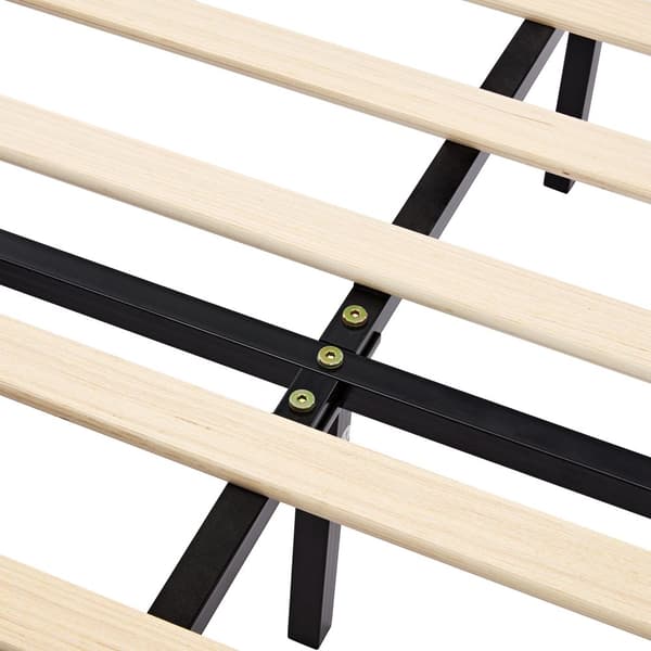 Polstringsbit 140 x 200 cm med USB-port, LED-belysning og fire opbevaringsbokse, uden madras, sort PU litchi
