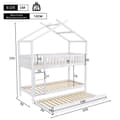 Pikkukuva 4 / 10: Hausbett Kinderbett Jugendbett 90x200 cm, kolme sänkyä, jatkettava, tilaa säästävä design, valkoinen