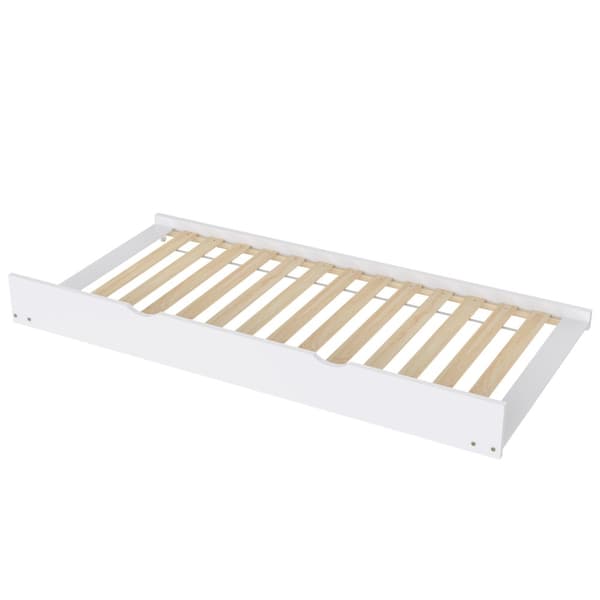 Hausbett Kinderbett Jugendbett 90x200 cm, kolme sänkyä, jatkettava, tilaa säästävä design, valkoinen