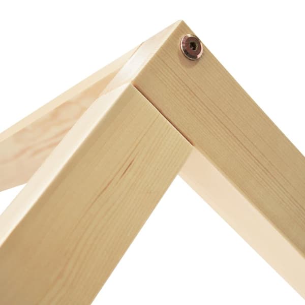 Doppelbett Kinder-kuolain kotelon muotoinen, 90 x 200 cm, isot säilytyslaatikot, Kiefernholz, ilman patjaa, valkoinen + puun väri