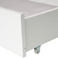 Miniatyrbillede 9 af 9: Doppelbett Kinder bid i husform, 90 x 200 cm, store opbevaringsbokse, Kiefernholz, uden madras, hvid + træfarve