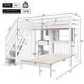 Miniatyrbillede 5 af 8: Etagen bit, Doppel bit, multifunktionel Kinder bit med Stauraum, Schreibtisch og Regale, Lys rust, hvid, 90x200