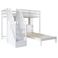 Miniatyrbillede 6 af 8: Etagen bit, Doppel bit, multifunktionel Kinder bit med Stauraum, Schreibtisch og Regale, Lys rust, hvid, 90x200