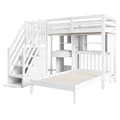 Miniatyrbillede 7 af 8: Etagen bit, Doppel bit, multifunktionel Kinder bit med Stauraum, Schreibtisch og Regale, Lys rust, hvid, 90x200
