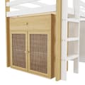 Pikkukuva 9 / 9: Kinder-korkea sänky, monikäyttöinen 2 kaapilla ja portailla, ilman patjaa, 90 x 200 cm, luonnonvärinen + valkoinen
