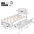 Pikkukuva 5 / 9: Yhden hengen sänky 90x200 cm, USB-portilla, laatikoilla ja säilytystilalla, monikäyttöinen, ilman patjaa, valkoinen