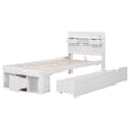 Pikkukuva 6 / 9: Yhden hengen sänky 90x200 cm, USB-portilla, laatikoilla ja säilytystilalla, monikäyttöinen, ilman patjaa, valkoinen