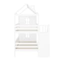 Miniatyrbillede 6 af 10: Kinder-Etagenbit 90x200 cm, Multifunktionel Bett med Stauraum Treppe, Schubladen & Regalen, Extra Stauraum, Kiefer & MDF, Weiß