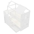 Miniatyrbillede 8 af 10: Kinder-Etagenbit 90x200 cm, Multifunktionel Bett med Stauraum Treppe, Schubladen & Regalen, Extra Stauraum, Kiefer & MDF, Weiß