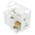 Miniatyrbillede 9 af 10: Kinder-Etagenbit 90x200 cm, Multifunktionel Bett med Stauraum Treppe, Schubladen & Regalen, Extra Stauraum, Kiefer & MDF, Weiß