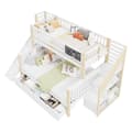 Pikkukuva 10 / 10: Hausbett, Kinderbett, Etagenbett, Graffiti-Brett, Treppe, Aufbewahrung, Slider, Tafel, 140*200cm & 90*200cm, Weiß
