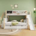 Pikkukuva 1 / 10: Hausbett, Kinderbett, Etagenbett, Graffiti-Brett, Treppe, Aufbewahrung, Slider, Tafel, 140*200cm & 90*200cm, Weiß