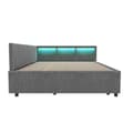 Pikkukuva 8 / 11: Daybett 140x200cm - Tagesbitt, Schlafsofa, USB+Type C, LED-Umgebungslicht, Ausziehbar, Lättrust - Leinen, Harmaa