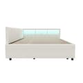 Pikkukuva 6 / 11: Daybett 140x200cm - Tagesbitt, Schlafsofa, USB+Type C, LED-Umgebungslicht, Ausziehbar, Lättrust - Leinen, Beige