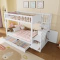 Pikkukuva 2 / 11: Etagenbit 90x200cm - Kinder-kuolain Schublade, Regal, Kleiderschrank ja Staufach - Weiß