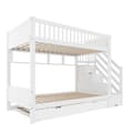 Miniatyrbillede 7 af 11: Etagenbit 90x200cm - Kinder bid med Ausziehbett, Regal, Kleiderschrank, Staufach - Weiß