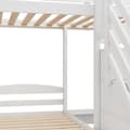 Pikkukuva 9 / 11: Korkea sänky 90x200cm - 3 sänkyä, mänty, tikkaat laatikoilla, kaiteet, EN 747 -sertifioitu - valkoinen