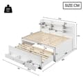 Pikkukuva 5 / 11: Schlafsofa 140x200cm - Daybett, Tagesbett, 3 Schubladen, Nachttischablage, LED-Fernbedienung, USB + Type-C - Weiß