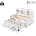 Pikkukuva 5 / 11: Schlafsofa 90x200cm - Daybett, Tagesbett, 3 Schubladen, Nachttischablage, LED-Fernbedienung, USB + Type-C - Weiß
