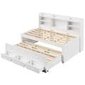 Pikkukuva 8 / 11: Schlafsofa 90x200cm - Daybett, Tagesbett, 3 Schubladen, Nachttischablage, LED-Fernbedienung, USB + Type-C - Weiß