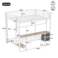 Pikkukuva 5 / 11: Kerrossänky, 90x200/140x200, Rautarunko, Laatikot, Säilytyshyllyt, Työpöytä, 7-värinen LED-valonauha, USB-portti, Valkoinen