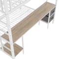 Pikkukuva 11 / 11: Kerrossänky, 90x200/140x200, Rautarunko, Laatikot, Säilytyshyllyt, Työpöytä, 7-värinen LED-valonauha, USB-portti, Valkoinen