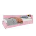 Pikkukuva 6 / 11: Daybett, 90\*200cm, Schlafsofa, mit Lattenrost, LED-Lichtleiste, hydraulischer Hebemechanismus, USB-Type-C, Vliesimitat, Rosa