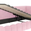 Pikkukuva 10 / 11: Daybett, 90\*200cm, Schlafsofa, mit Lattenrost, LED-Lichtleiste, hydraulischer Hebemechanismus, USB-Type-C, Vliesimitat, Rosa