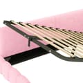Pikkukuva 11 / 11: Daybett, 90\*200cm, Schlafsofa, mit Lattenrost, LED-Lichtleiste, hydraulischer Hebemechanismus, USB-Type-C, Vliesimitat, Rosa