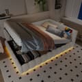 Pikkukuva 3 / 11: Daybett 140x200cm, Schlafsofa, LED-Lichtleiste, hydrauliikka, USB+Type-C, Vliesimitat, Weiß