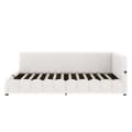 Pikkukuva 4 / 11: Daybett 140x200cm, Schlafsofa, LED-Lichtleiste, hydrauliikka, USB+Type-C, Vliesimitat, Weiß