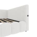 Pikkukuva 10 / 11: Daybett 140x200cm, Schlafsofa, LED-Lichtleiste, hydrauliikka, USB+Type-C, Vliesimitat, Weiß