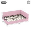 Pikkukuva 5 / 11: Daybett, 140x200cm, Schlafsofa, LED-Lichtleiste, hydraulischer Hebemechanismus, USB+Type-C, Vliesimitat, Pinkki