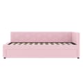 Miniatyrbild 4 av 11: Daybett, 90x200cm, Tagesbett, Schlafsofa, mit Lattenrost, Ausziehbett, USB-Anschluss, Vliesimitat, Rosa