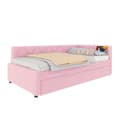 Miniatyrbild 7 av 11: Daybett, 90x200cm, Tagesbett, Schlafsofa, mit Lattenrost, Ausziehbett, USB-Anschluss, Vliesimitat, Rosa