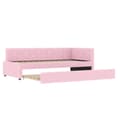 Miniatyrbild 9 av 11: Daybett, 90x200cm, Tagesbett, Schlafsofa, mit Lattenrost, Ausziehbett, USB-Anschluss, Vliesimitat, Rosa